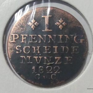 Brunswick 1 pfennig, 1822 Mintmark - CvC