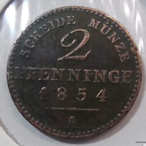 Prussia 2 pfennig, 1854