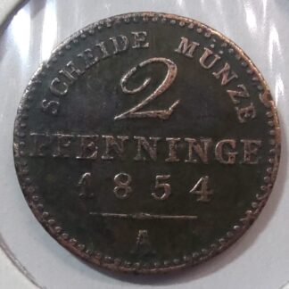 Prussia 2 pfennig, 1854