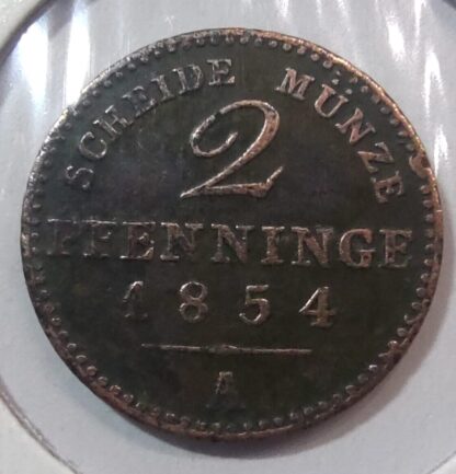 Prussia 2 pfennig, 1854