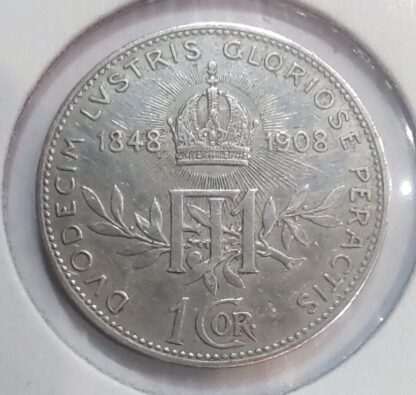 Austria 1 corona, 1908 60th Anniversary of Reign